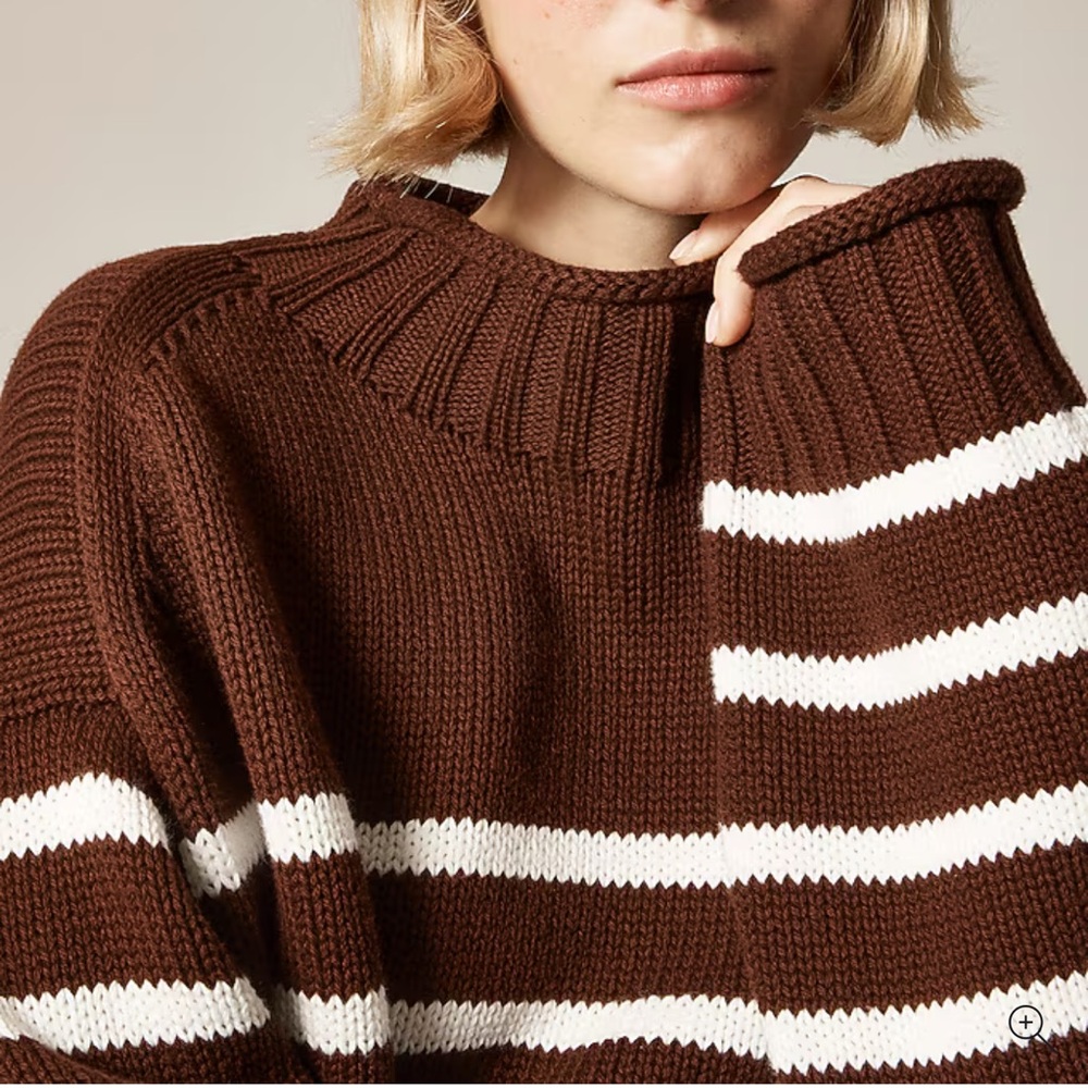 J. Crew 2025 Rollneck sweater brown stripe - Picture 3 of 4